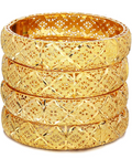 GOLD CHUNKY BANGLES  — 6 pk