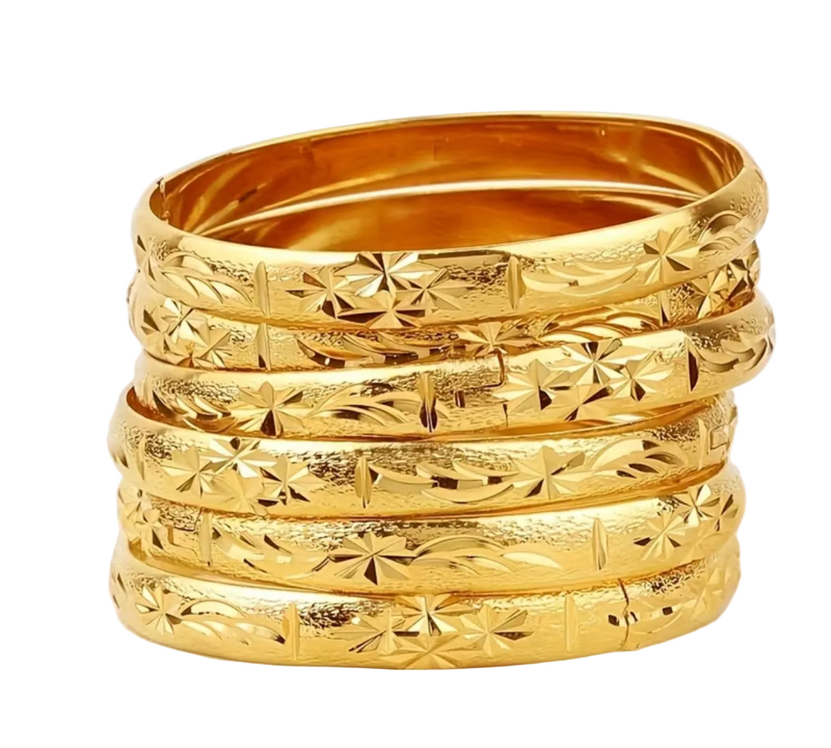 GOLD BANGLES — 6 pk